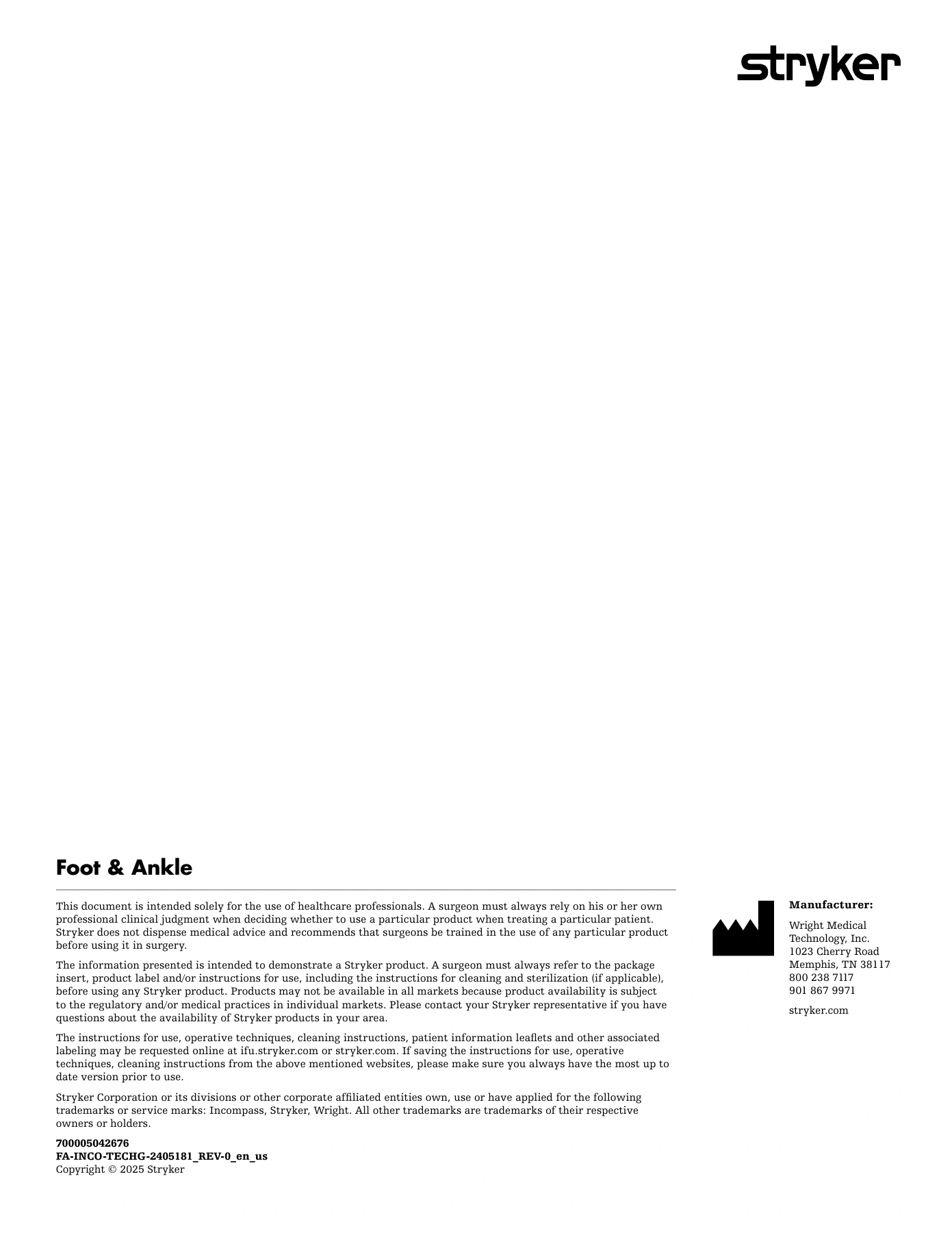 Incompass Total Ankle System Instrument Lubrication Guide, original page 12